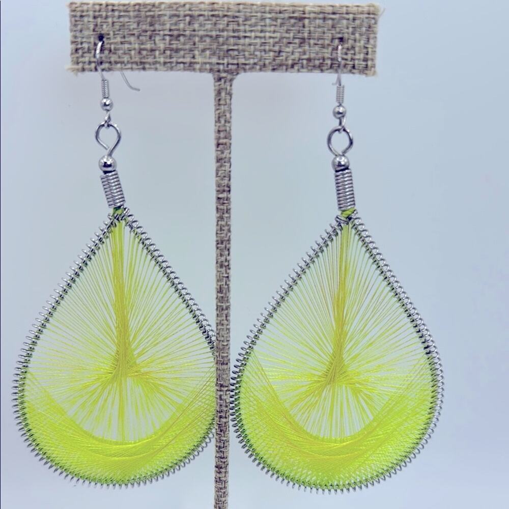 Teardrop Neon Fabric Earrings
